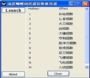 流星蝴蝶剑武器招数修改器