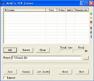 FLV合并软件(Andy&#39;s FLV Join)