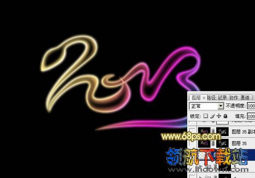 Photoshop实例教程：纯手工制作炫彩2013蛇年文字