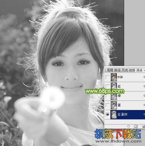 Photoshop通道应用实例：PS扣图之巧抠美女发丝
