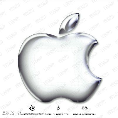 Photoshop鼠绘金属质感苹果标志