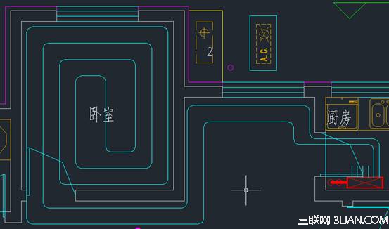 浩辰CAD教程:地板采暖手动绘制盘管