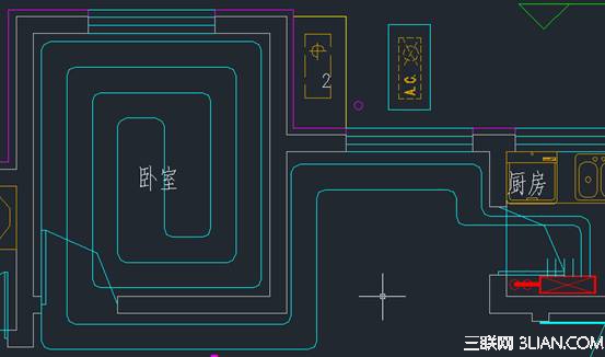 浩辰CAD教程：地板采暖手动绘制盘管