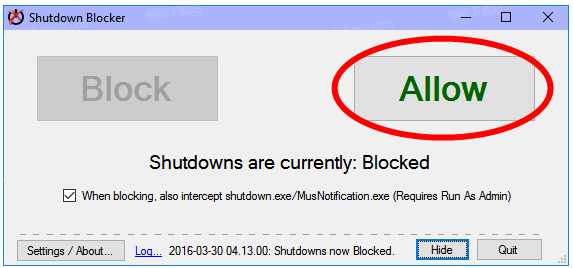 Shutdown Blocker