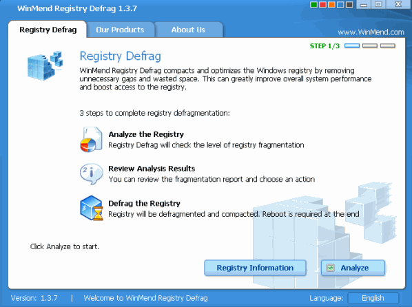 注册表碎片整理清理工具|WinMend Registry Defrag