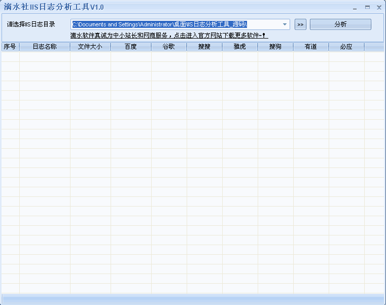 滴水社IIS日志分析工具|分析蜘蛛访问次数