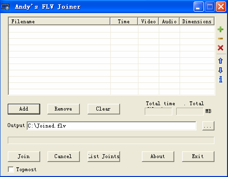 FLV合并软件(Andy&amp;#39;s FLV Join)