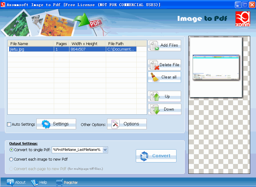 图片转PDF工具(Axommsoft Image to Pdf)