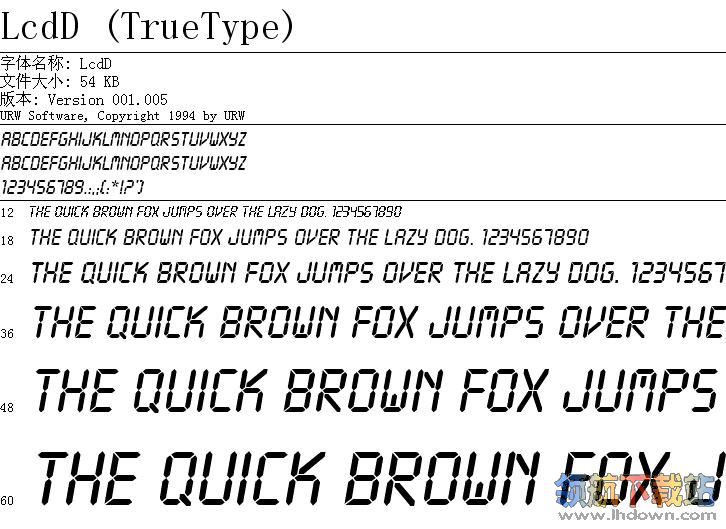 液晶数字字体(TTF格式)