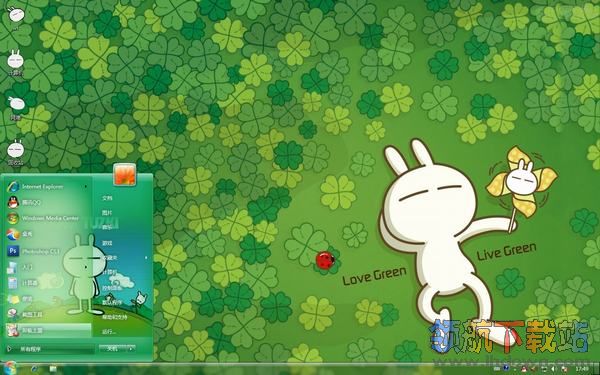 可爱兔斯基win7桌面主题