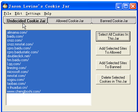 Cookie删除工具(Cookie Jar)