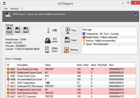磁盘错误检测(HDDExpert)