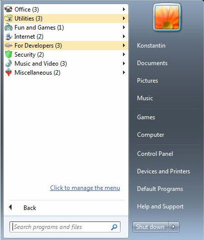 开始菜单精简(Handy Start Menu)