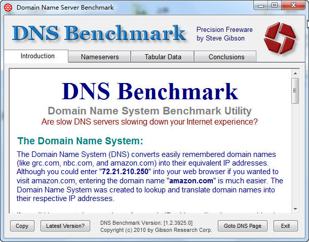 找出最快的DNS服务器工具(DNS Benchmark)