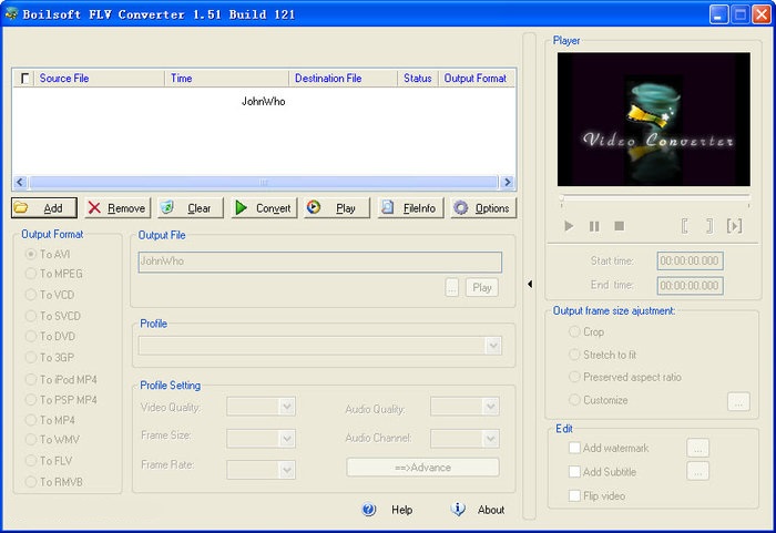 Boilsoft FLV Converter(flv视频转换器)