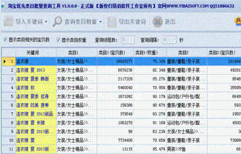 淘宝类目批量查询工具