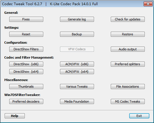 K-Lite Codec Pack Full(影音解码器)