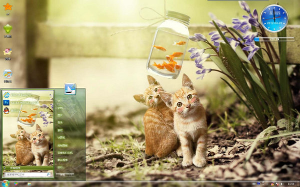 小宠猫咪桌面主题Win7
