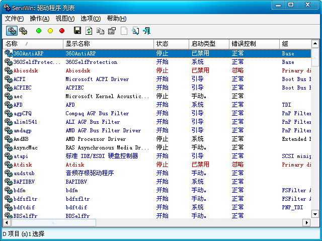 ServiWin中文版(显示驱动程序列表)