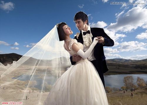 Photoshop通道工具给婚纱照片抠图