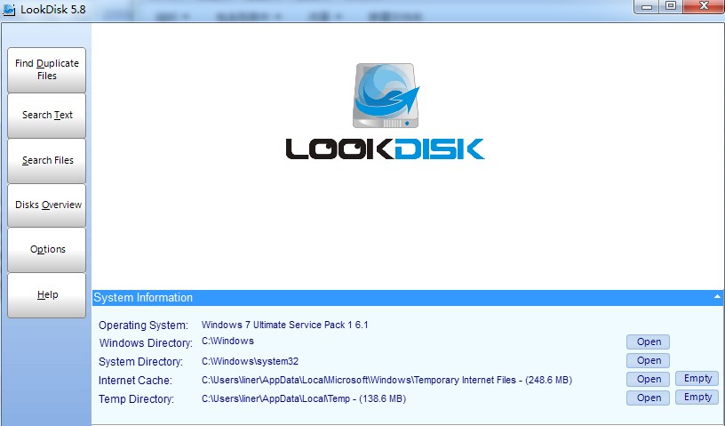 压缩文件中快速搜索工具(LookDisk)