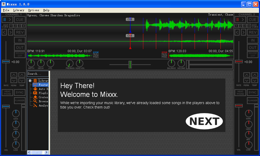 DJ混音软件Mixxx