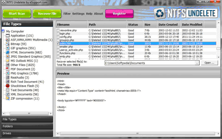 简易文件恢复(NTFSUndelete)