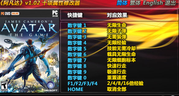 阿凡达十项修改器