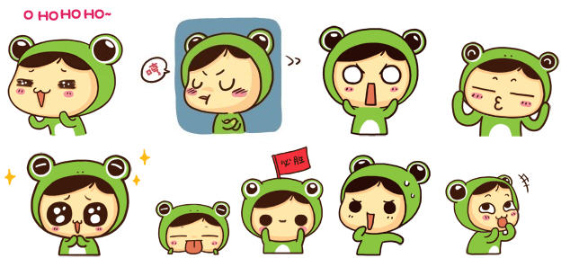 小绿蛙QQ表情包